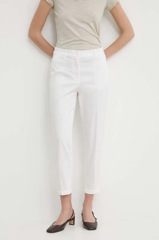 λευκό Παντελόνι Sisley Γυναικεία