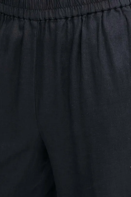 μαύρο Λινό παντελόνι Sisley