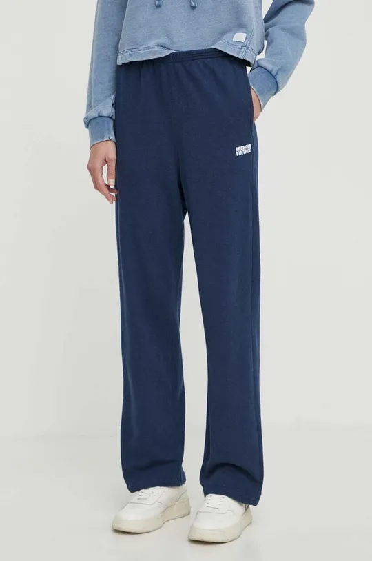 granatowy American Vintage spodnie dresowe bawełniane Damski