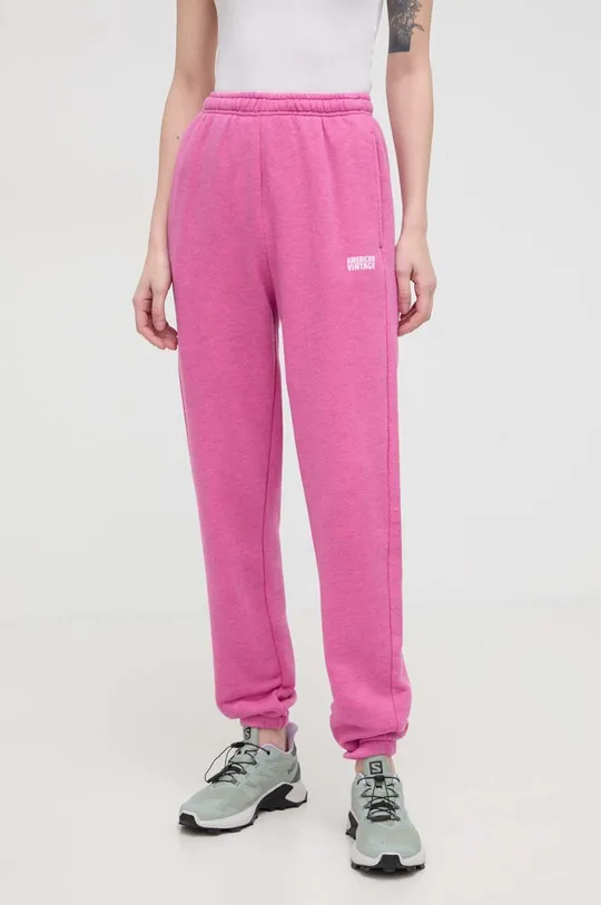różowy American Vintage spodnie dresowe  JOGGING Damski