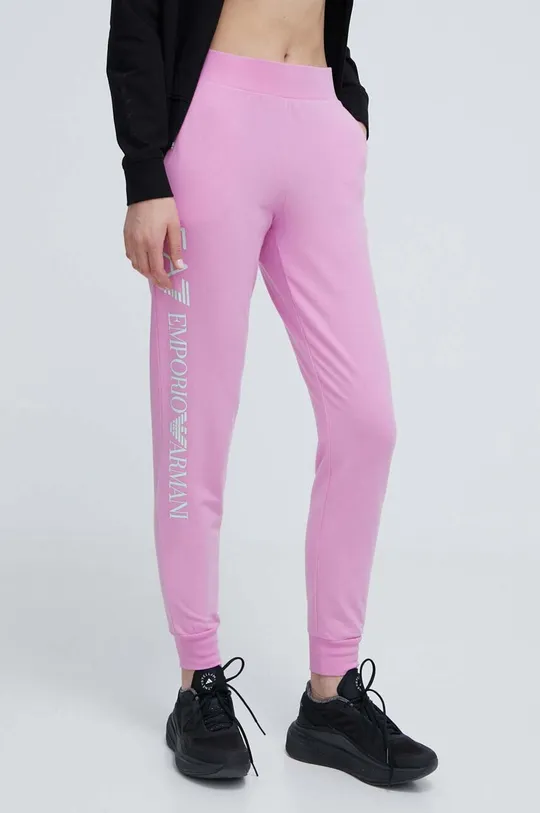 ροζ Παντελόνι φόρμας EA7 Emporio Armani Γυναικεία