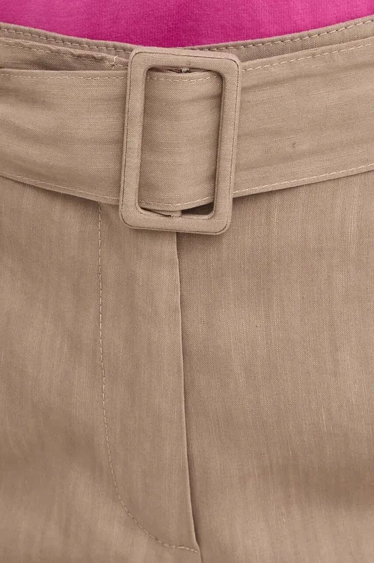 beżowy Marella spodnie lniane