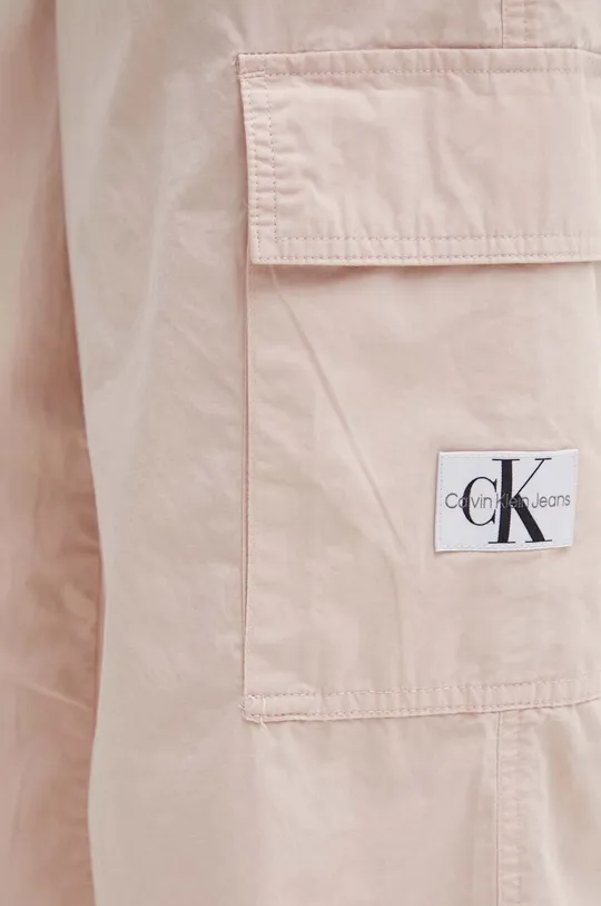 rózsaszín Calvin Klein Jeans pamut nadrág