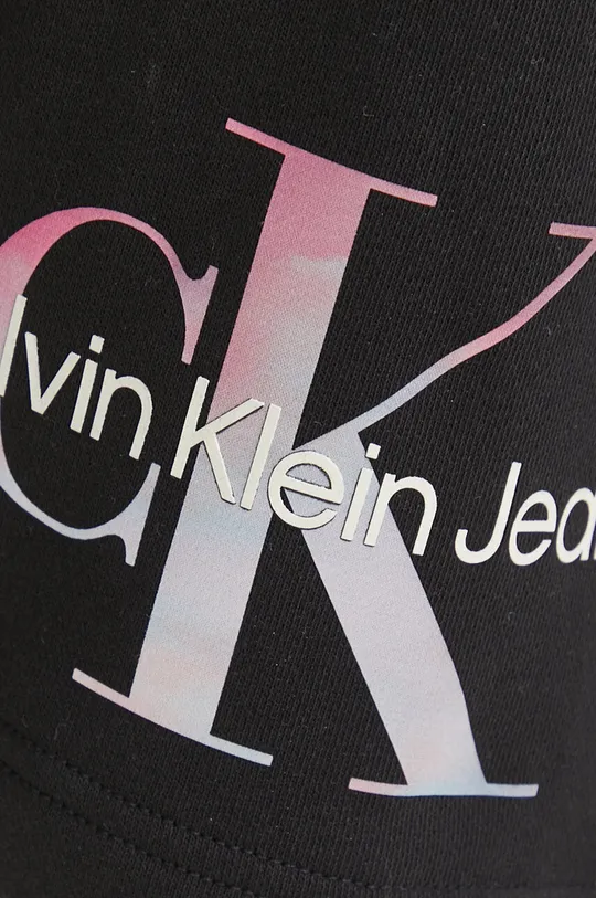 czarny Calvin Klein Jeans spodnie dresowe bawełniane