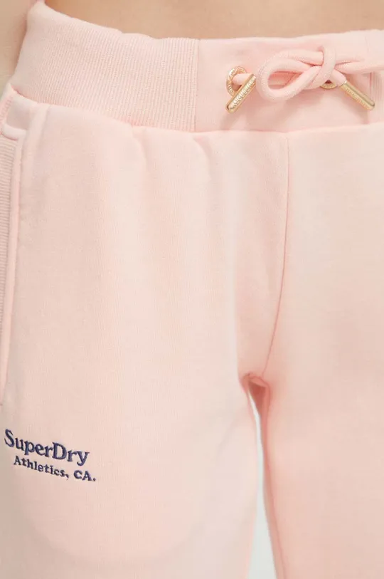 rosa Superdry pantaloni da jogging in cotone