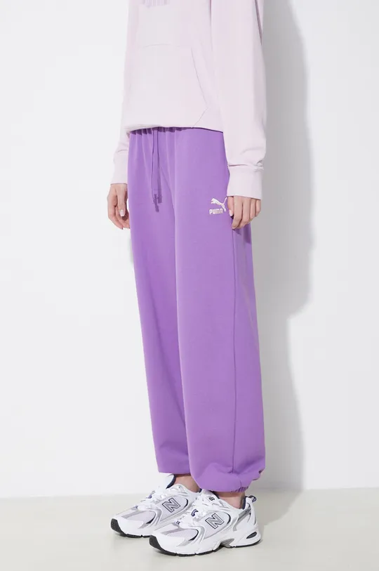 violet Puma pantaloni de trening din bumbac BETTER CLASSIC