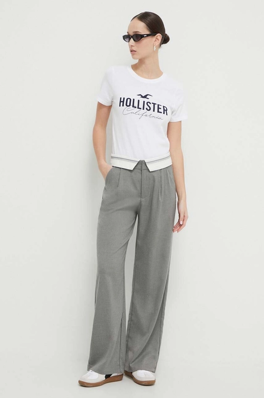 Hlače Hollister Co. siva