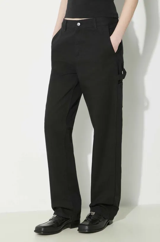 μαύρο Βαμβακερό παντελόνι Carhartt WIP Pierce Pant Straight Γυναικεία