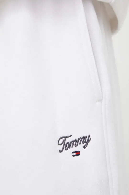 bianco Tommy Jeans pantaloni da jogging in cotone