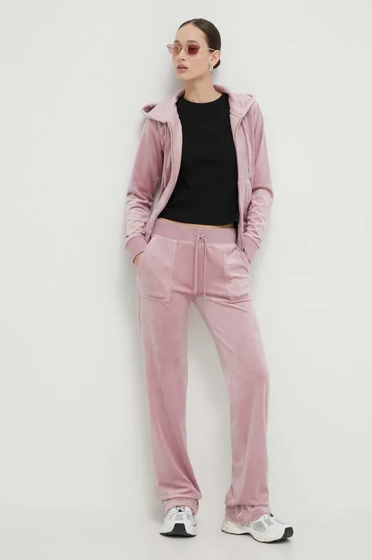 Спортивные штаны из велюра Juicy Couture розовый