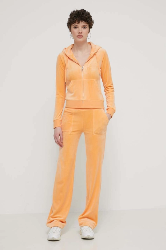 Velúrové tepláky Juicy Couture oranžová