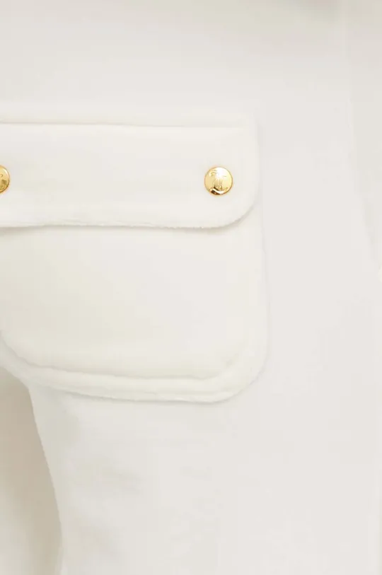 beżowy Juicy Couture spodnie dresowe welurowe