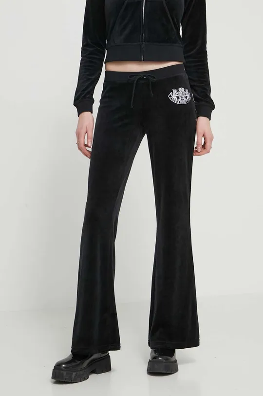 czarny Juicy Couture spodnie dresowe welurowe Damski