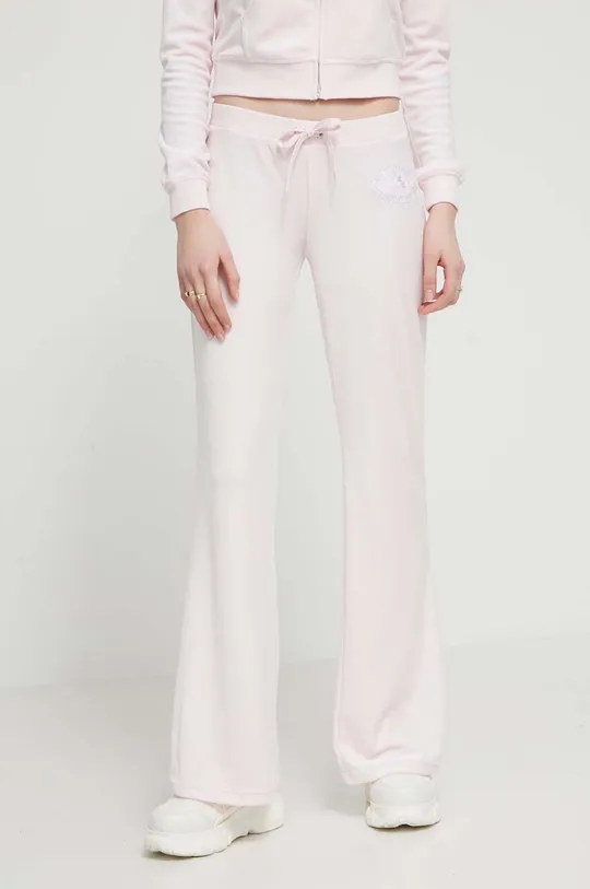 różowy Juicy Couture spodnie dresowe welurowe Damski