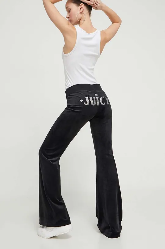 nero Juicy Couture pantaloni da tuta in velluto Donna