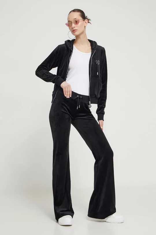 Juicy Couture pantaloni da tuta in velluto nero