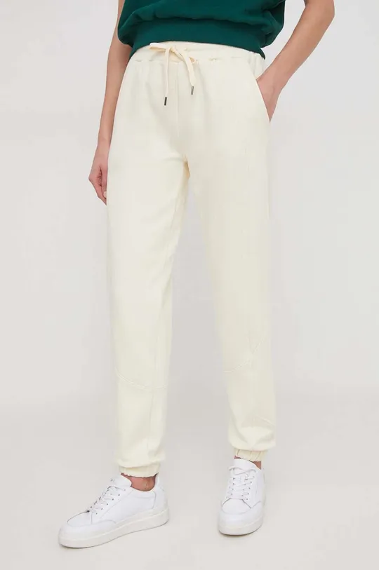 beżowy Desigual spodnie dresowe bawełniane JANE Damski