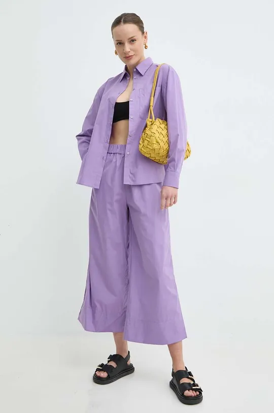 Бавовняні штани MAX&Co. фіолетовий