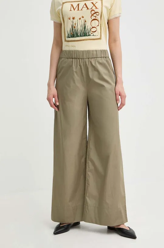 πράσινο Βαμβακερό παντελόνι MAX&Co. Γυναικεία