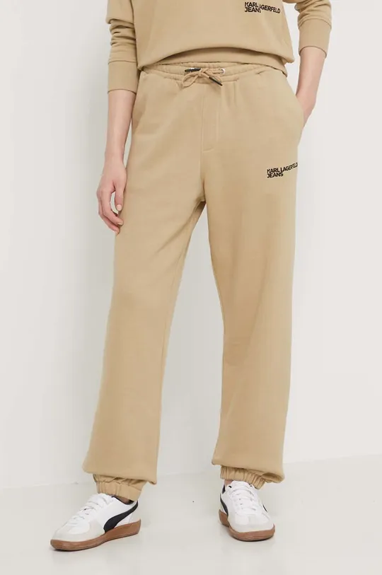 beżowy Karl Lagerfeld Jeans spodnie dresowe Damski