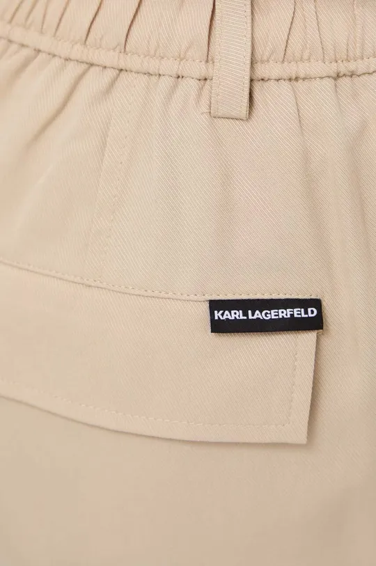 bézs Karl Lagerfeld nadrág vászonkeverékből