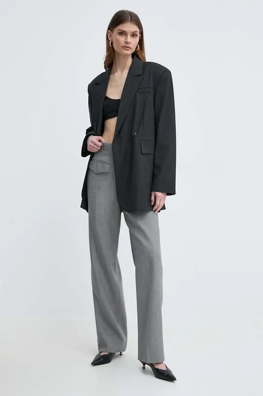 Victoria Beckham pantaloni in lana grigio