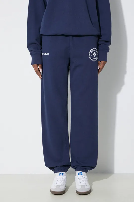 темно-синій Бавовняні спортивні штани Sporty & Rich Eden Crest Sweatpants Жіночий