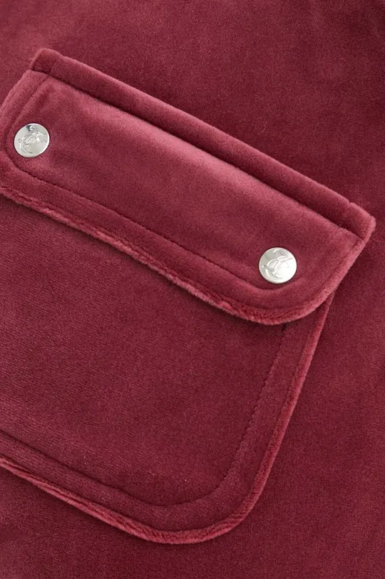 bordowy Juicy Couture spodnie dresowe welurowe