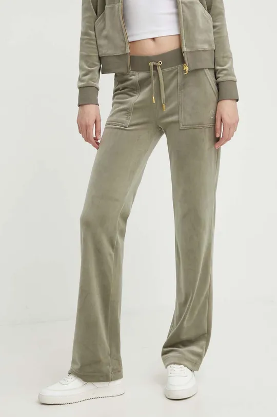 zielony Juicy Couture spodnie dresowe welurowe Damski