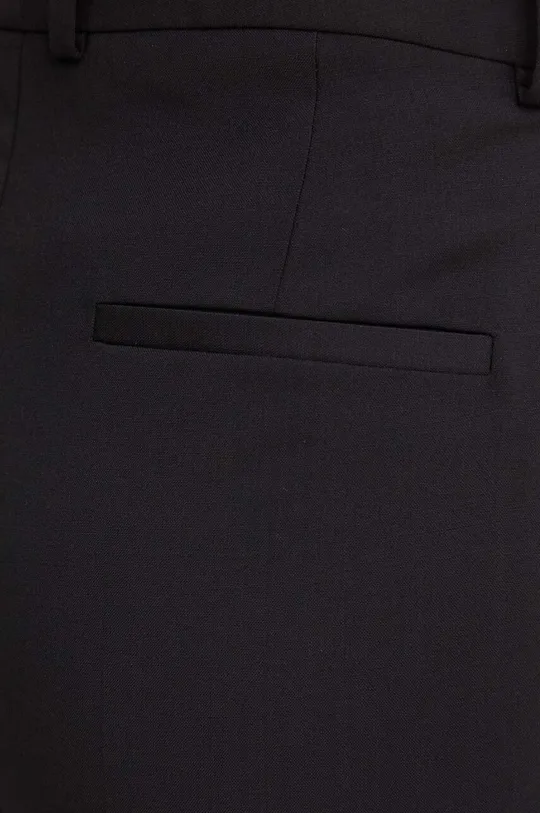 czarny BOSS spodnie wełniane