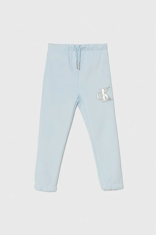 niebieski Calvin Klein Jeans spodnie dresowe dziecięce Dziewczęcy