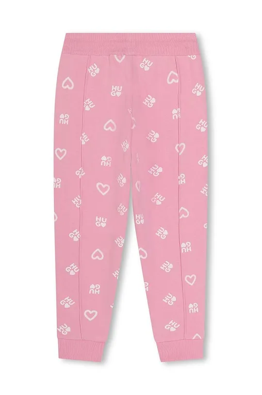 HUGO spodnie dresowe dziecięce różowy