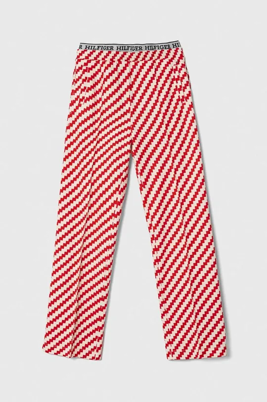 czerwony Tommy Hilfiger spodnie dresowe dziecięce Dziewczęcy