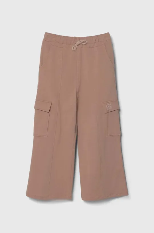 Детские хлопковые штаны United Colors of Benetton бежевый