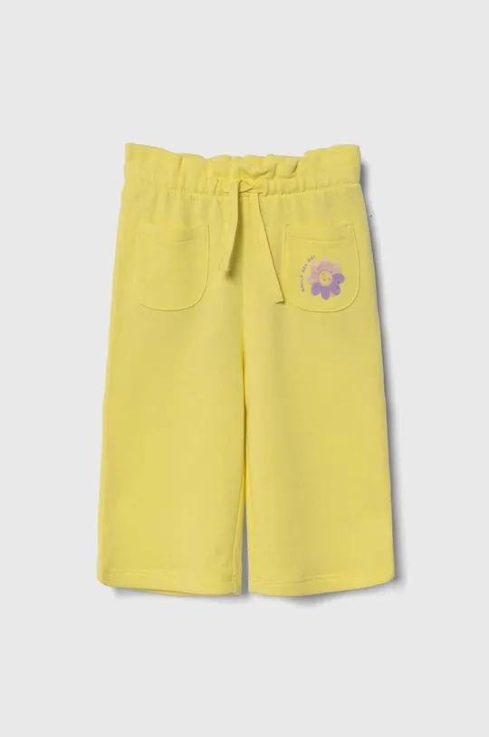 κίτρινο Παιδικό βαμβακερό παντελόνι United Colors of Benetton Για κορίτσια