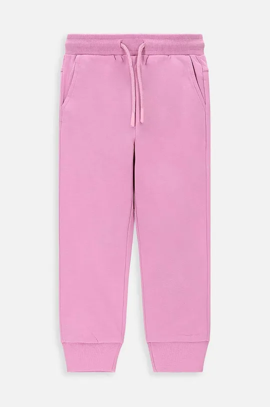 Coccodrillo spodnie dresowe bawełniane dziecięce różowy