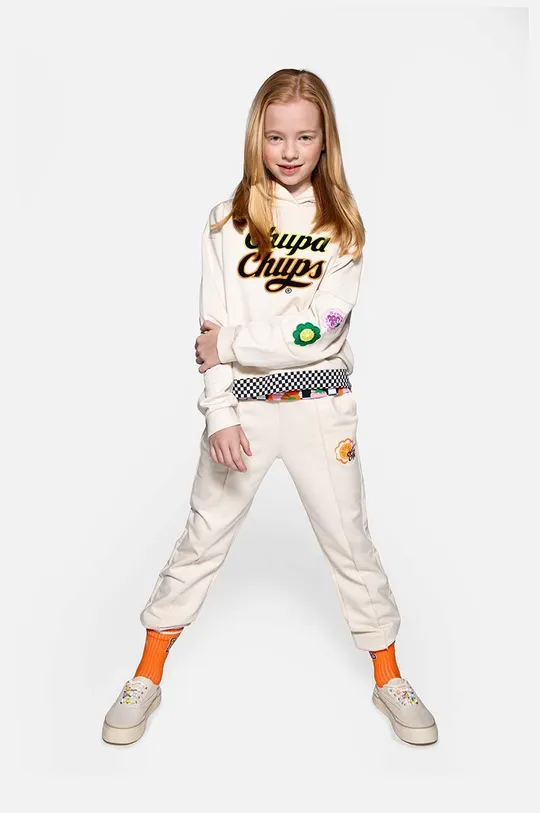 бежевий Дитячі бавовняні штани Coccodrillo Для дівчаток
