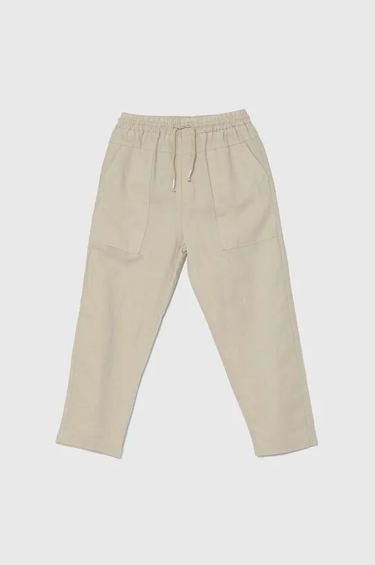 beige United Colors of Benetton pantaloni in lino per bambini Ragazze