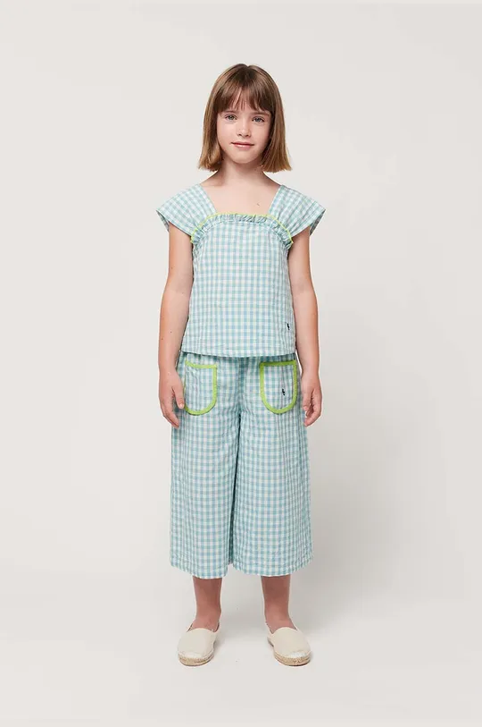 блакитний Дитячі штани з домішкою льону Bobo Choses Для дівчаток