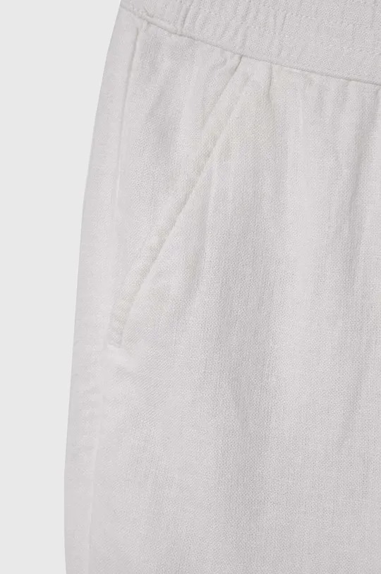 Παιδικό λινό παντελόνι Abercrombie & Fitch λευκό