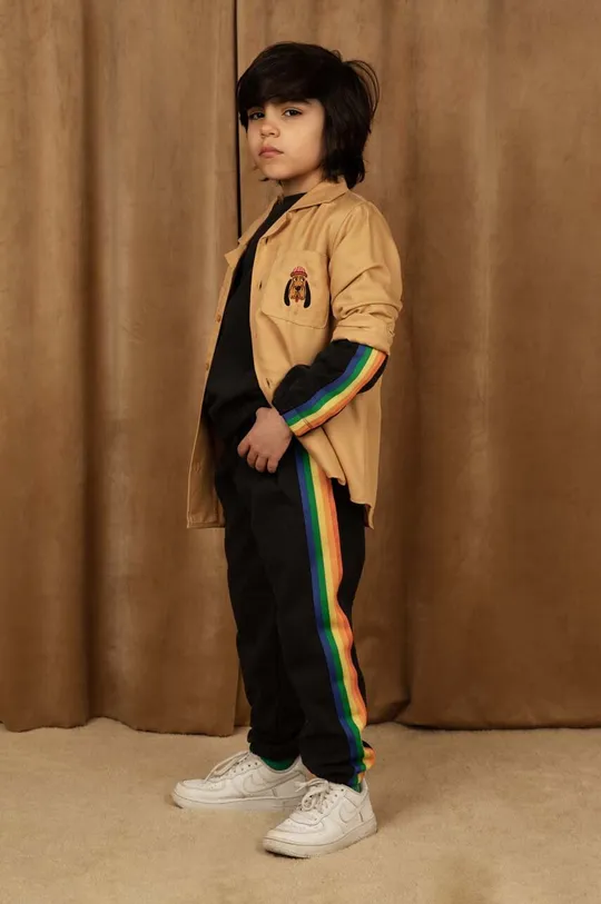 μαύρο Παιδικό βαμβακερό παντελόνι Mini Rodini Παιδικά