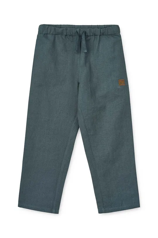 Otroške hlače s primesjo lanu Liewood Orlando Linen Pants modra