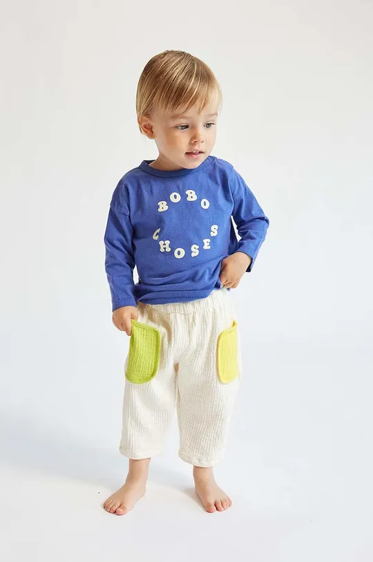 beżowy Bobo Choses spodnie bawełniane niemowlęce Dziecięcy
