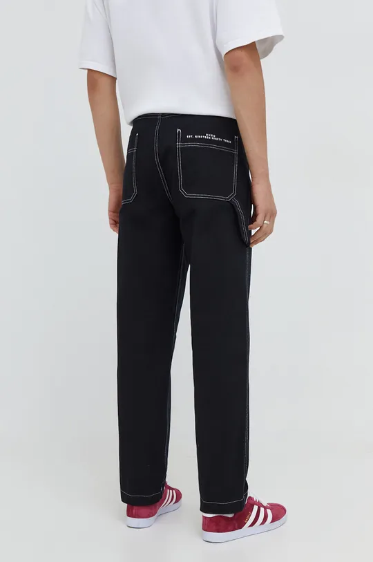 Pamučne hlače HUGO Temeljni materijal: 100% Pamuk Postava džepova: 65% Poliester, 35% Pamuk