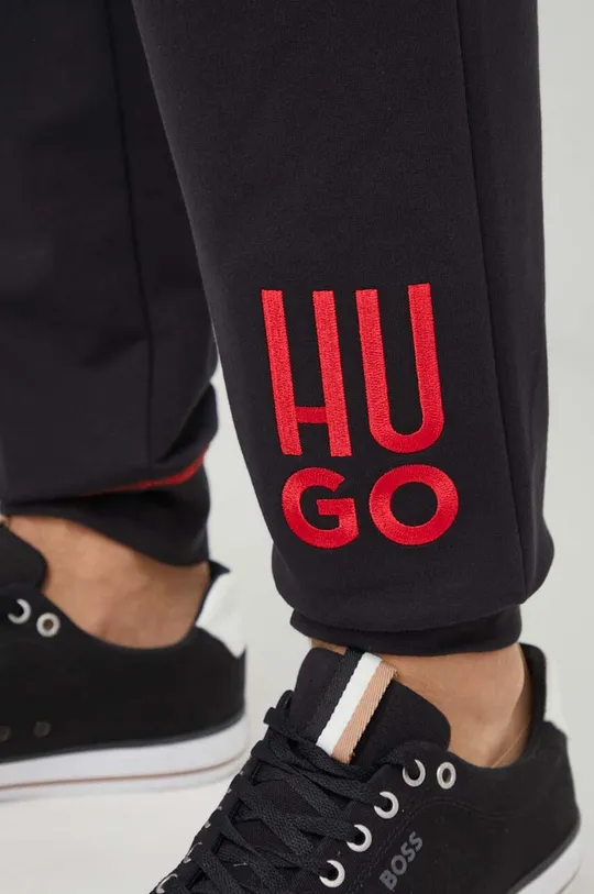 czarny HUGO spodnie bawełniane lounge