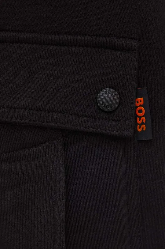 czarny Boss Orange spodnie dresowe bawełniane