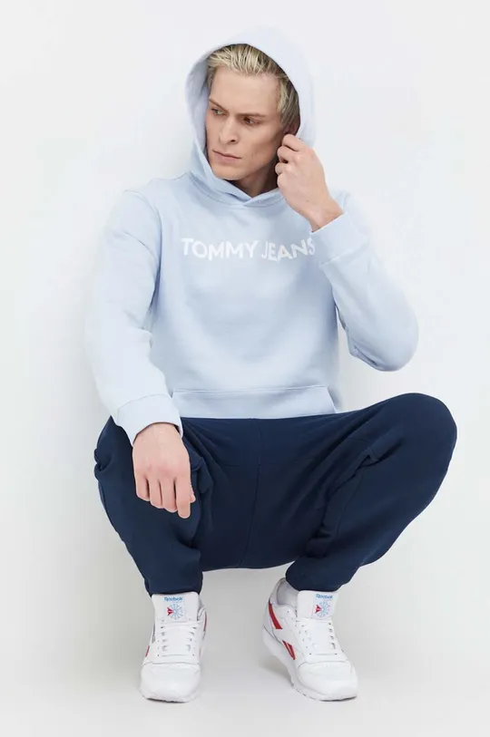 Хлопковые спортивные штаны Tommy Jeans тёмно-синий