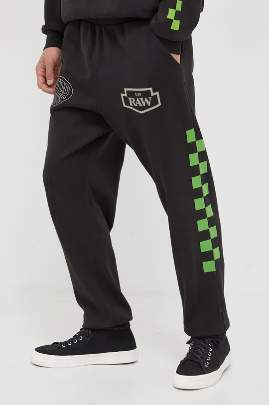 czarny G-Star Raw spodnie dresowe bawełniane Męski