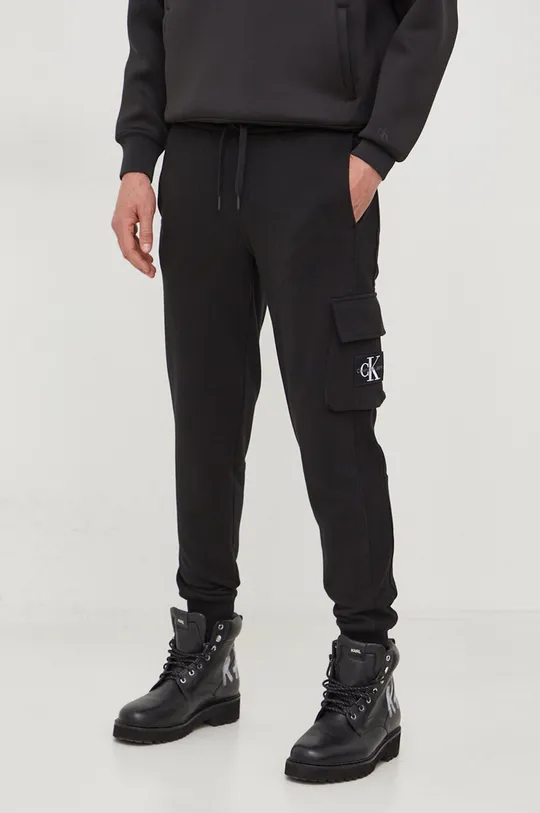 чорний Бавовняні спортивні штани Calvin Klein Jeans Чоловічий
