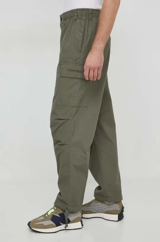zielony Calvin Klein Jeans spodnie bawełniane